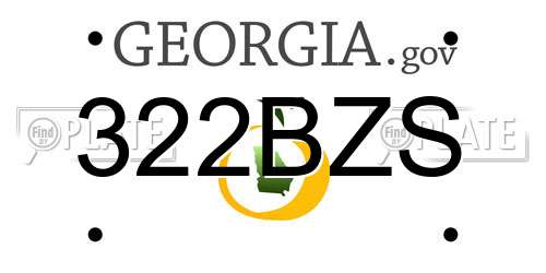 322BZS Georgia License Plate