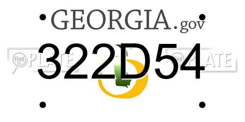 322D54 Georgia License Plate