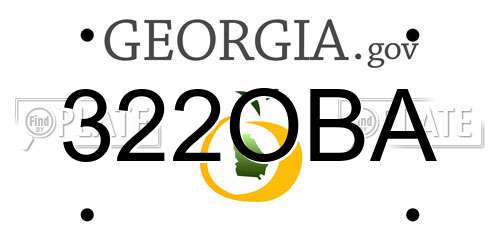 322OBA Georgia License Plate