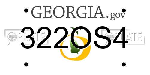 322OS4 Georgia License Plate