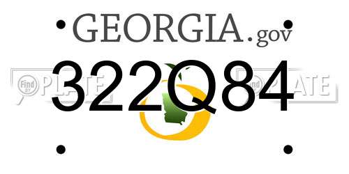 322Q84 Georgia License Plate