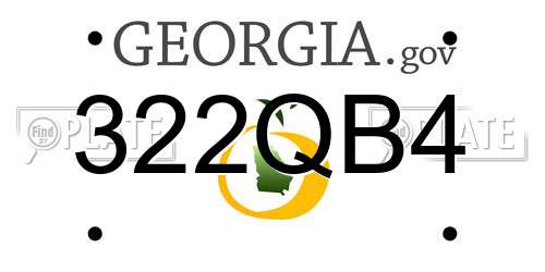 322QB4 Georgia License Plate