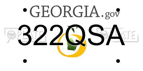 322QSA Georgia License Plate