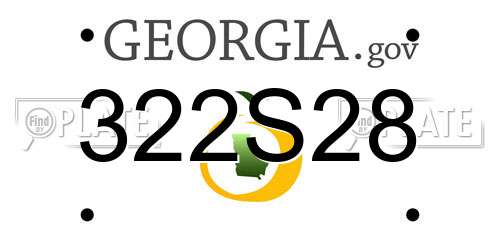 322S28 Georgia License Plate