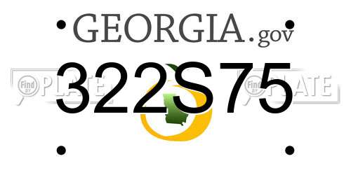 322S75 Georgia License Plate