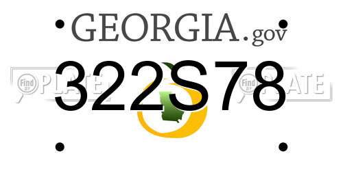 322S78 Georgia License Plate