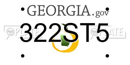 322ST5 Georgia License Plate