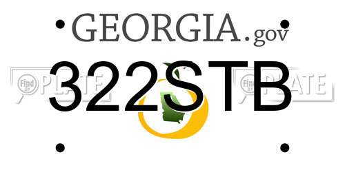 322STB Georgia License Plate