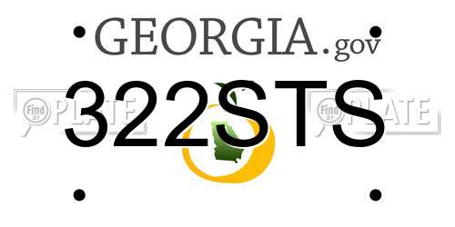 322STS Georgia License Plate