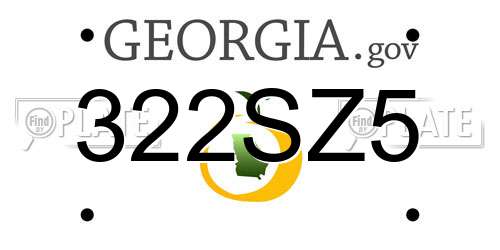322SZ5 Georgia License Plate
