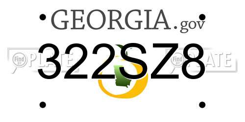322SZ8 Georgia License Plate