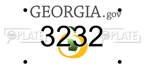 3232 Georgia License Plate