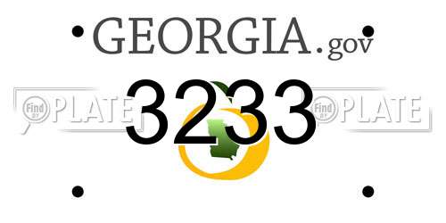 3233 Georgia License Plate