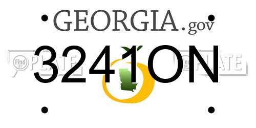 3241ON Georgia License Plate