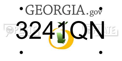 3241QN Georgia License Plate