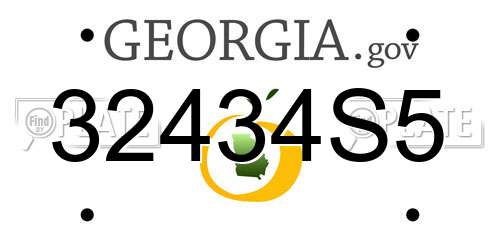 32434S5 Georgia License Plate