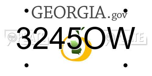 3245OW Georgia License Plate