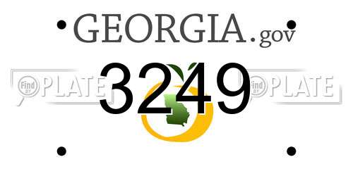 3249 Georgia License Plate