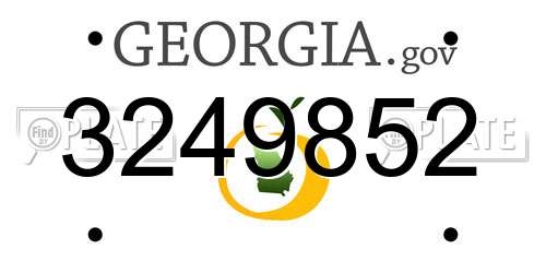 3249852 Georgia License Plate