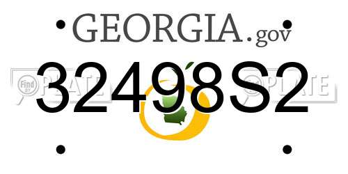 32498S2 Georgia License Plate