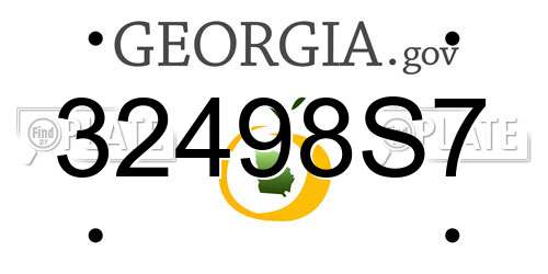 32498S7 Georgia License Plate