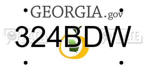 324BDW Georgia License Plate