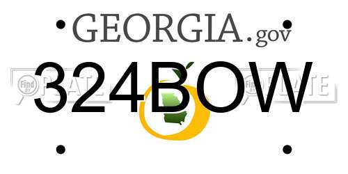 324BOW Georgia License Plate