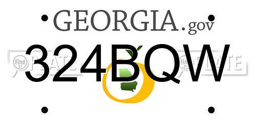 324BQW Georgia License Plate