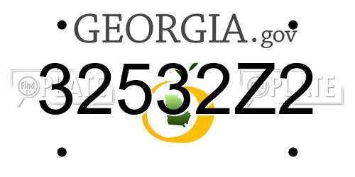 32532Z2 Georgia License Plate