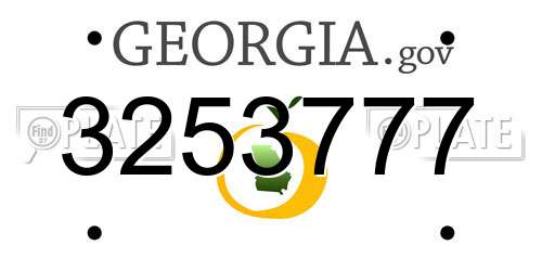 3253777 Georgia License Plate