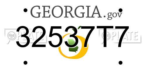 32537T7 Georgia License Plate
