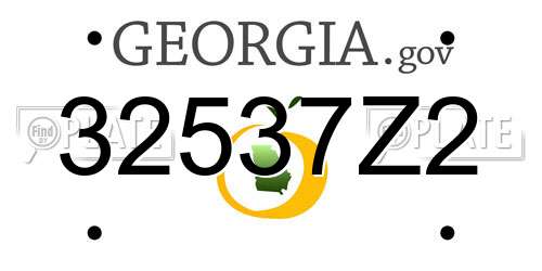 32537Z2 Georgia License Plate