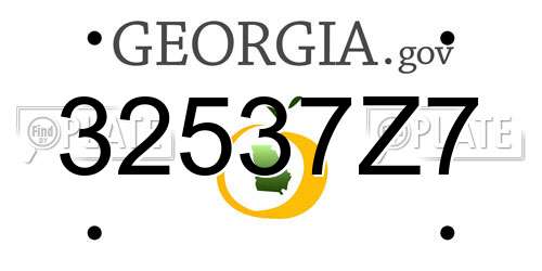 32537Z7 Georgia License Plate