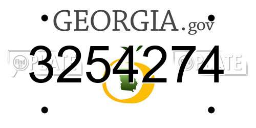3254274 Georgia License Plate