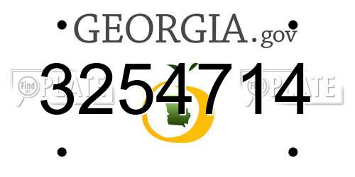 3254714 Georgia License Plate