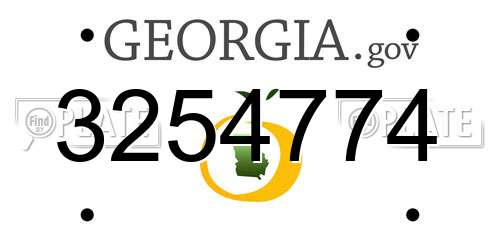 3254774 Georgia License Plate
