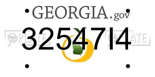 32547I4 Georgia License Plate