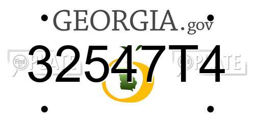 32547T4 Georgia License Plate