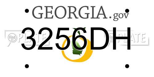 3256DH Georgia License Plate
