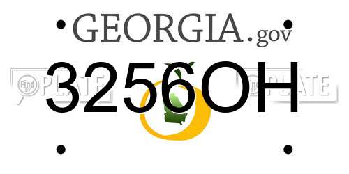 3256OH Georgia License Plate