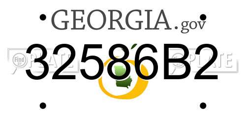 32586B2 Georgia License Plate