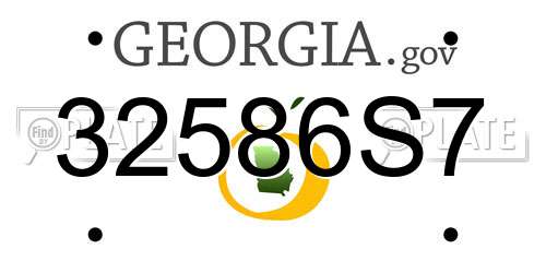 32586S7 Georgia License Plate