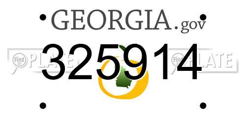 325914 Georgia License Plate