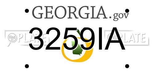 3259IA Georgia License Plate