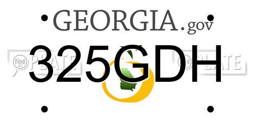 325GDH Georgia License Plate