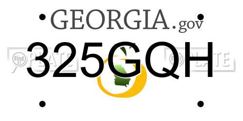 325GQH Georgia License Plate