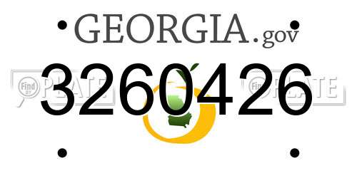 3260426 Georgia License Plate