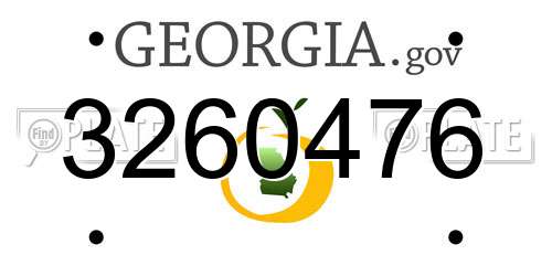 3260476 Georgia License Plate