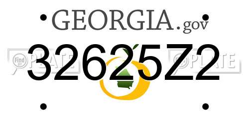32625Z2 Georgia License Plate
