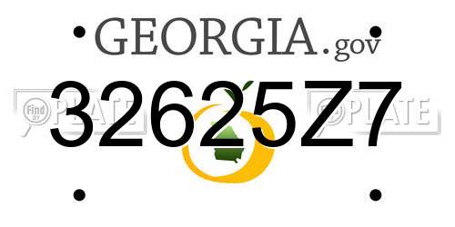 32625Z7 Georgia License Plate